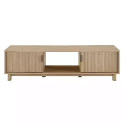 Coastal Oak Fluted 2-Door Compact TV Stand