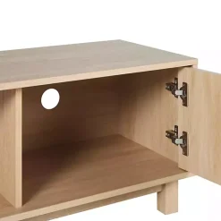 Coastal Oak Fluted 2-Door Compact TV Stand