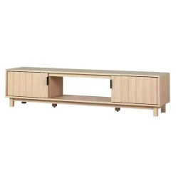 Coastal Oak Fluted 2-Door TV Stand