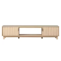 Coastal Oak Fluted 2-Door TV Stand