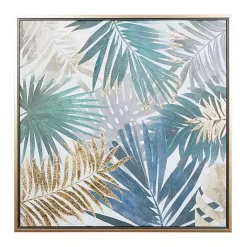 Coastal Palms Framed Canvas Art Print