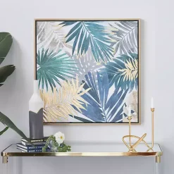 Coastal Palms Framed Canvas Art Print