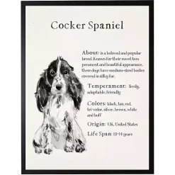 Cocker Spaniel Facts Framed Wall Plaque