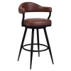 Coffee Faux Leather Justin Swivel Counter Stool