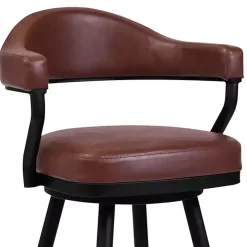 Coffee Faux Leather Justin Swivel Counter Stool