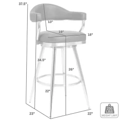 Coffee Faux Leather Justin Swivel Counter Stool