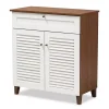 Collier Two-Tone Drawer Shoe Storage Cabinet