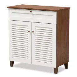Collier Two-Tone Drawer Shoe Storage Cabinet