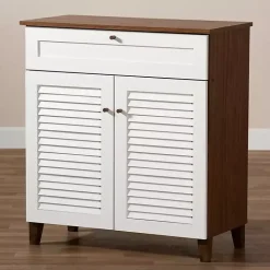 Collier Two-Tone Drawer Shoe Storage Cabinet