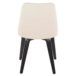 Cream & Black Faux Leather Dining Chairs, Set of 2