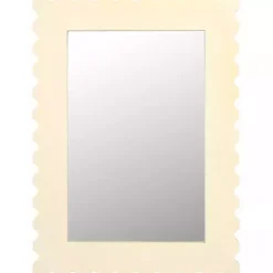Cream Angular Scalloped Nadia Wall Mirror