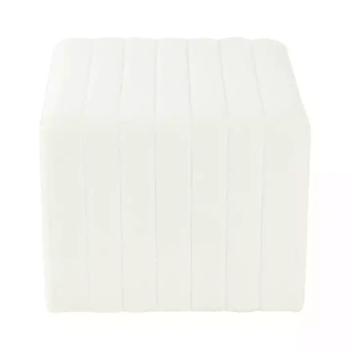 Cream Boucle Arch Ottoman