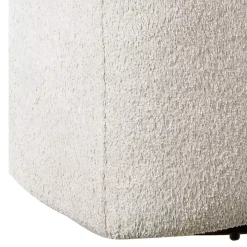 Cream Boucle Barrel Swivel Accent Chair