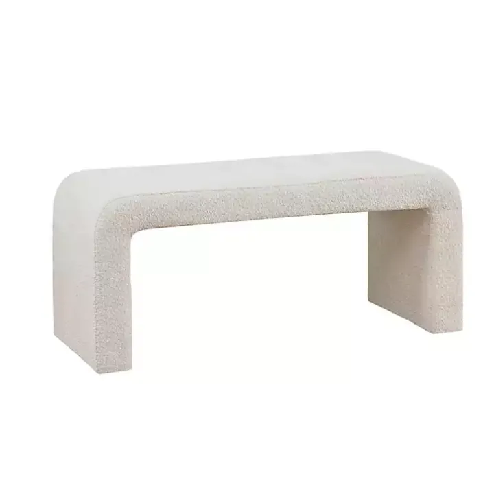 Cream Boucle Waterfall Bench