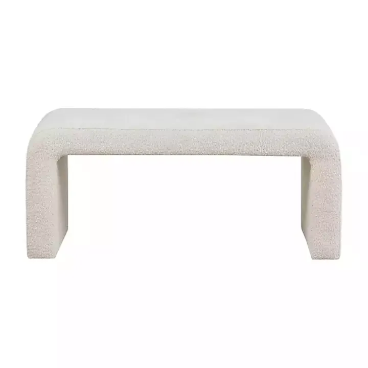 Cream Boucle Waterfall Bench