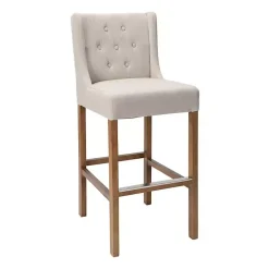 Cream Button Tufted Kia Barstool