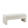 Cream Button Tufted Upholstered Storage Bench