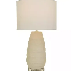 Cream Ceramic Gourd Table Lamp