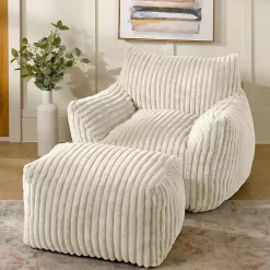 Cream Comfy Foam Lounge Chair