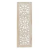 Cream Distressed Carved Floral Wall Plaque
