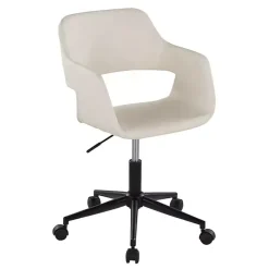 Cream Faux Leather & Black Marshall Office Chair
