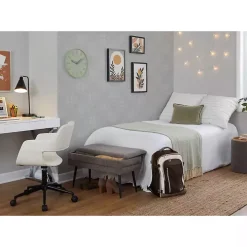 Cream Faux Leather & Black Marshall Office Chair