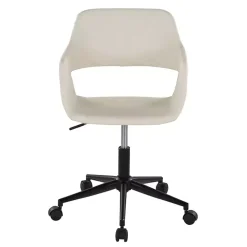 Cream Faux Leather & Black Marshall Office Chair