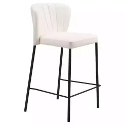 Cream Faux Leather Liddy Counter Stools, Set of 2