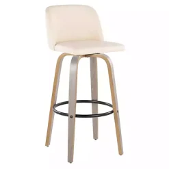 Cream Faux Leather Torino Bar Stools, Set of 2