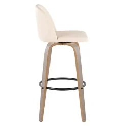 Cream Faux Leather Torino Bar Stools, Set of 2