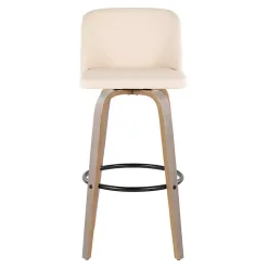 Cream Faux Leather Torino Bar Stools, Set of 2
