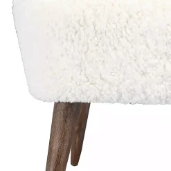Cream Fluffy Wingback Accent Chair