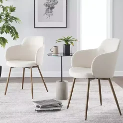 Cream Modern Accent Chairs, Set of 2