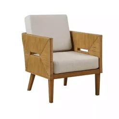 Cream Natural Rattan Accent Chair