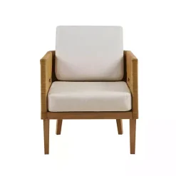 Cream Natural Rattan Accent Chair