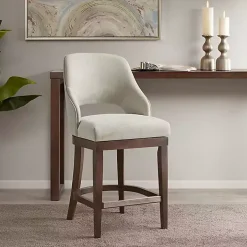 Cream Open Back Swivel Base Counter Stool