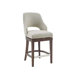 Cream Open Back Swivel Base Counter Stool