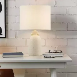 Cream Speckled Ceramic Table Lamp