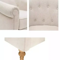 Cream Tufted Farmhouse Accent Chair