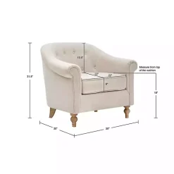 Cream Tufted Farmhouse Accent Chair