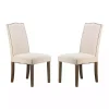 Cream Upholstered Armless Dining Chairs, Set of 2