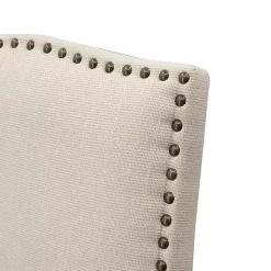 Cream Upholstered Armless Dining Chairs, Set of 2