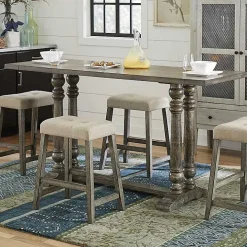 Cream Upholstered Chandler Counter Stools, Set of