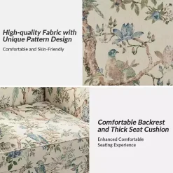 Cream Vintage Birds Traditional Accent Chair