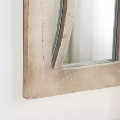 Cream Vintage Fir Wood Arch Framed Mirror