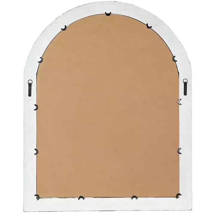 Cream Vintage Fir Wood Arch Framed Mirror