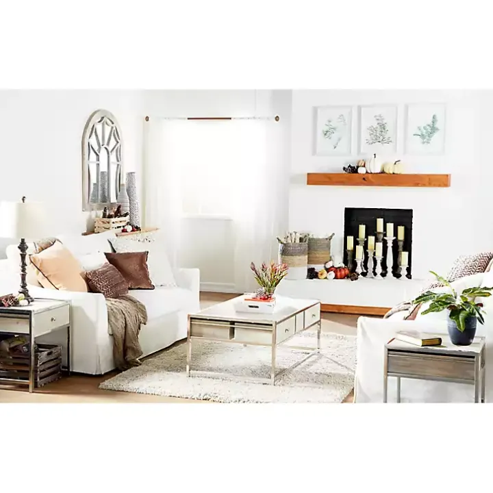 Cream Vintage Fir Wood Arch Framed Mirror