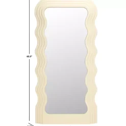 Cream Wavy Mayha Leaner Mirror
