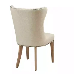 Cream Wing Back Nailhead Dining Chairs, Set of 2