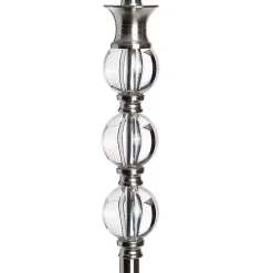 Crystal and Silver Metal Floor Lamp